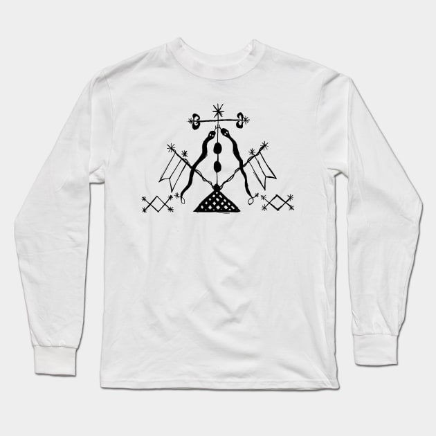 Damballah Wedo Voodoo Veve Long Sleeve T-Shirt by MacSquiddles